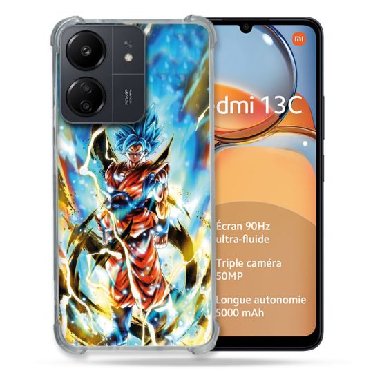 Coque Renforcé Pour Xiaomi Redmi 13C Manga Dragon Ball Sangoku Blanc