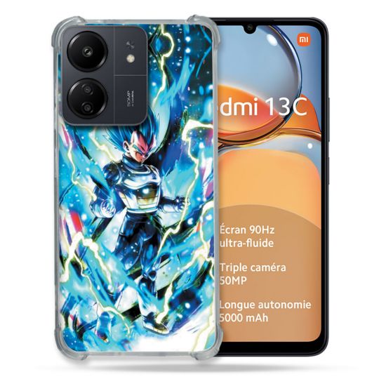 Coque Renforcé Pour Xiaomi Redmi 13C Manga Dragon Ball Vegeta Bleu