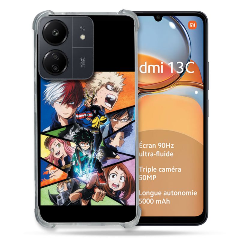 Coque Renforcé Pour Xiaomi Redmi 13C Manga My Hero Academia Noir