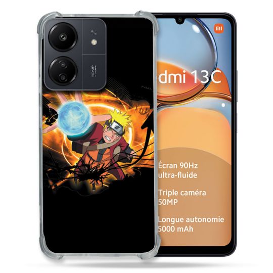 Coque Renforcé Pour Xiaomi Redmi 13C Manga Naruto Noir