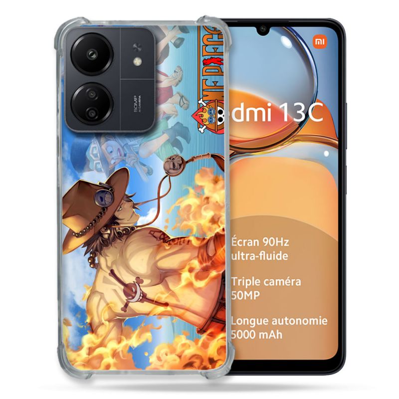 Coque Renforcé Pour Xiaomi Redmi 13C Manga One Piece Ace Color