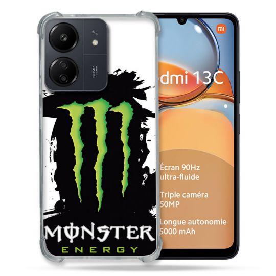 Coque Renforcé Pour Xiaomi Redmi 13C Monster Energy Tache