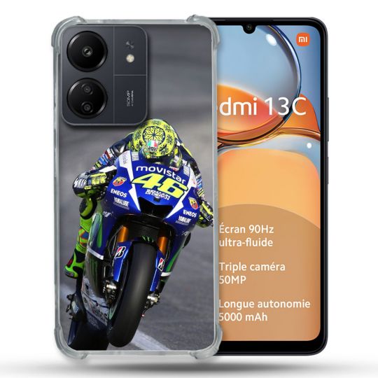 Coque Renforcé Pour Xiaomi Redmi 13C Moto Course GP Wheeling 46