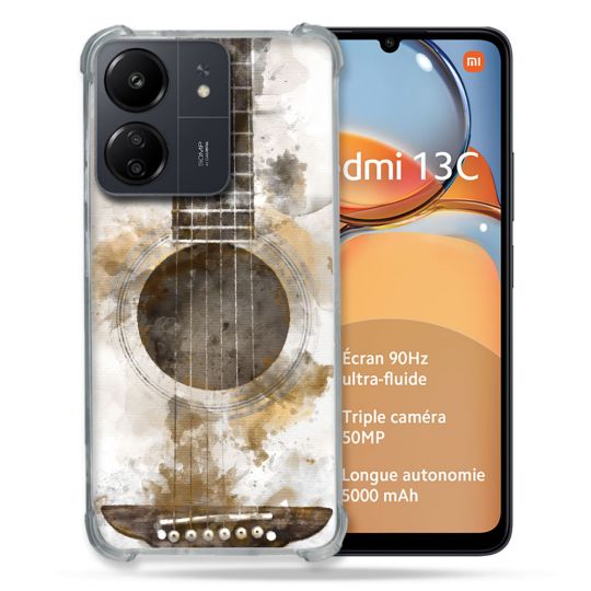 Coque Renforcé Pour Xiaomi Redmi 13C Musique Guitare Tag