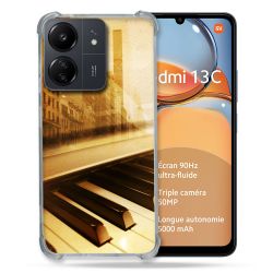Coque Renforcé Pour Xiaomi Redmi 13C Musique Piano Retro