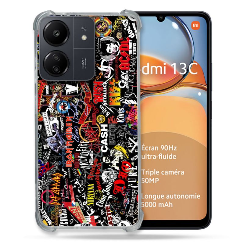 Coque Renforcé Pour Xiaomi Redmi 13C Musique Rock Groupe