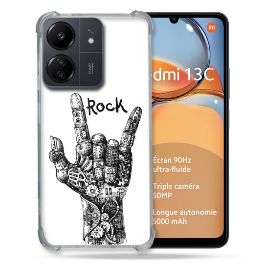 Coque Renforcé Pour Xiaomi Redmi 13C Musique Rock Main