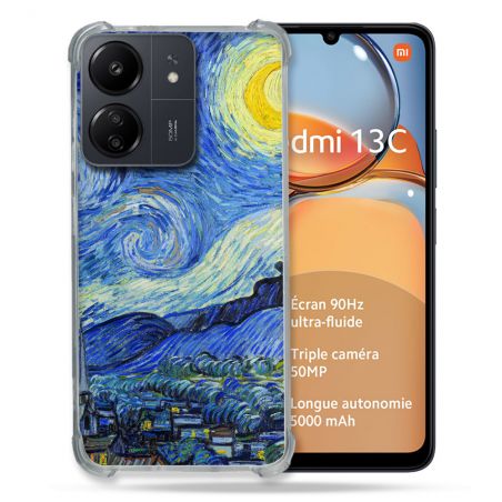 Coque Renforcé Pour Xiaomi Redmi 13C Peinture La nuit étoilée