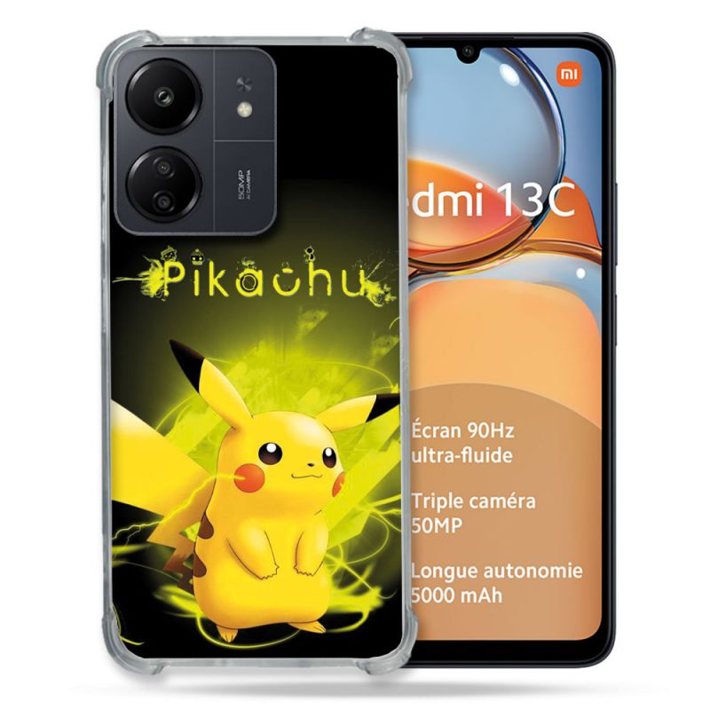 Coque Renforcé Pour Xiaomi Redmi 13C Pokemon Pikachu Eclair