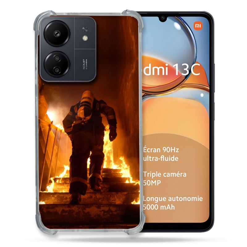 Coque Renforcé Pour Xiaomi Redmi 13C Pompier Escalier