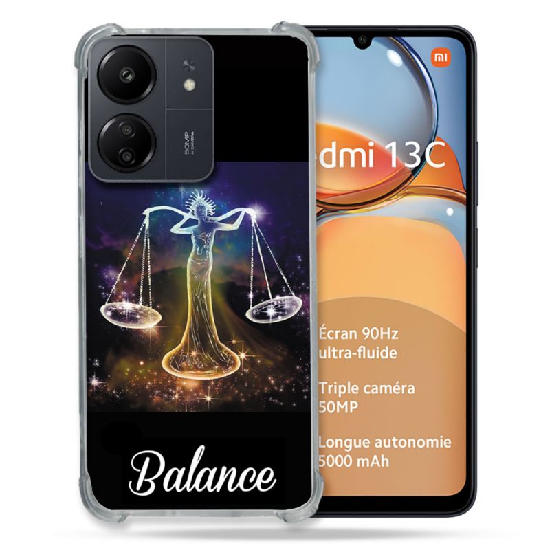 Coque Renforcé Pour Xiaomi Redmi 13C Signe Zodiaque 2 Balance