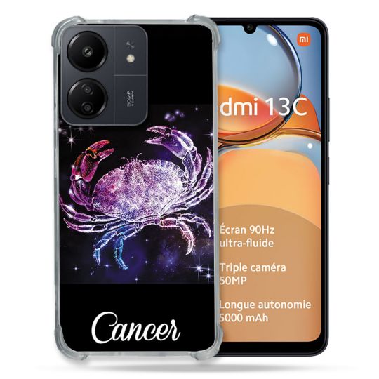 Coque Renforcé Pour Xiaomi Redmi 13C Signe Zodiaque 2 Cancer