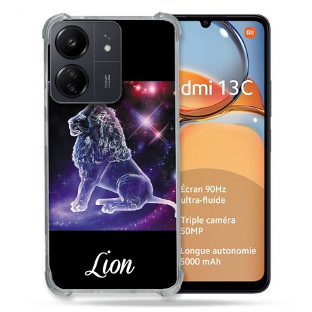 Coque Renforcé Pour Xiaomi Redmi 13C Signe Zodiaque 2 Lion