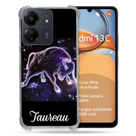 Coque Renforcé Pour Xiaomi Redmi 13C Signe Zodiaque 2 Taureau