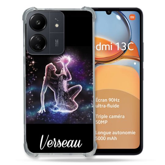 Coque Renforcé Pour Xiaomi Redmi 13C Signe Zodiaque 2 Verseau