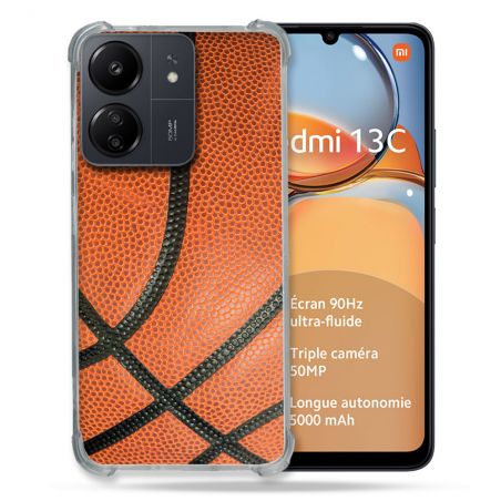 Coque Renforcé Pour Xiaomi Redmi 13C Sport Ballon Basket