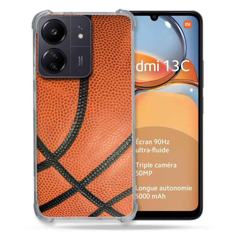Coque Renforcé Pour Xiaomi Redmi 13C Sport Ballon Basket