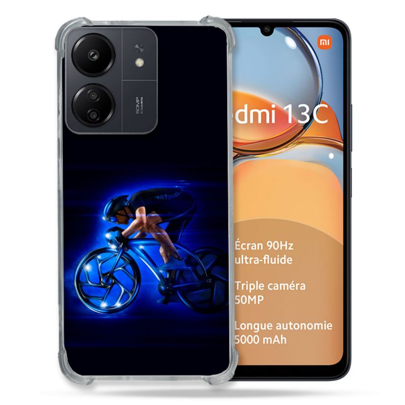Coque Renforcé Pour Xiaomi Redmi 13C Sport Cyclisme Bleu