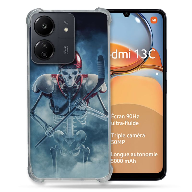 Coque Renforcé Pour Xiaomi Redmi 13C Sport Hockey Squelette