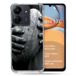 Coque Renforcé Pour Xiaomi Redmi 13C Sport Rugby Ballon Vintage