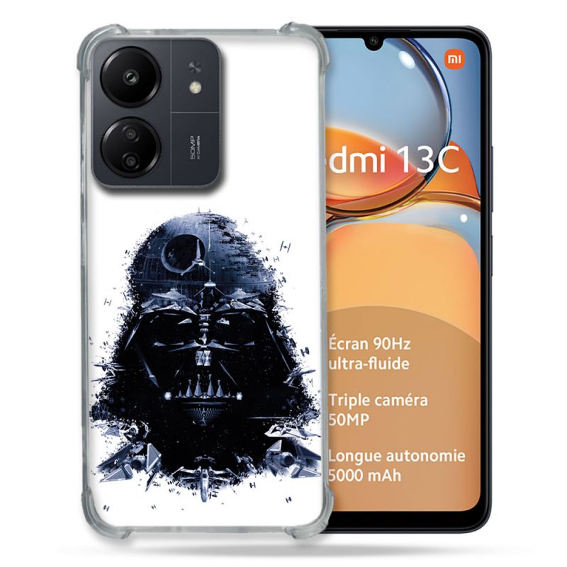 Coque Renforcé Pour Xiaomi Redmi 13C Star Wars - Dark Vador Blanc