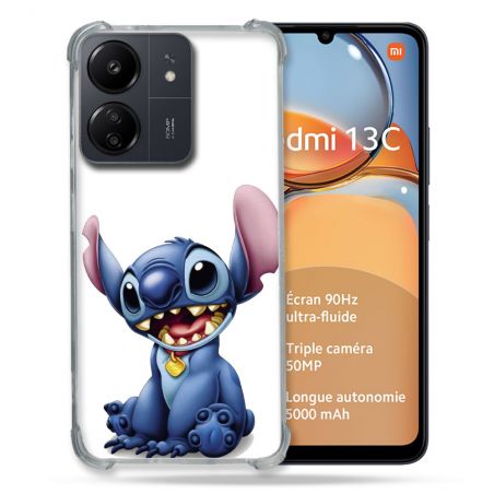 Coque Renforcé Pour Xiaomi Redmi 13C Stitch Blanc