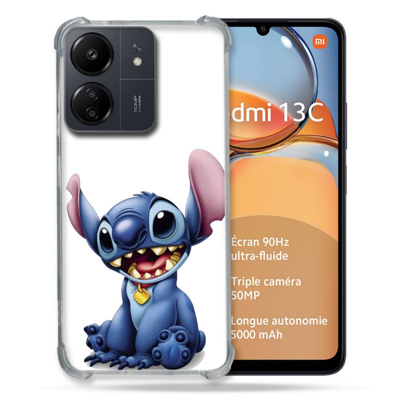 Coque Renforcé Pour Xiaomi Redmi 13C Stitch Blanc