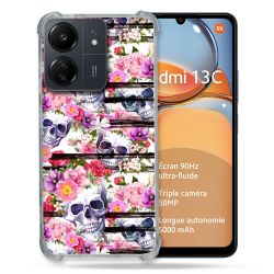 Coque Renforcé Pour Xiaomi Redmi 13C Tete de Mort Pattern