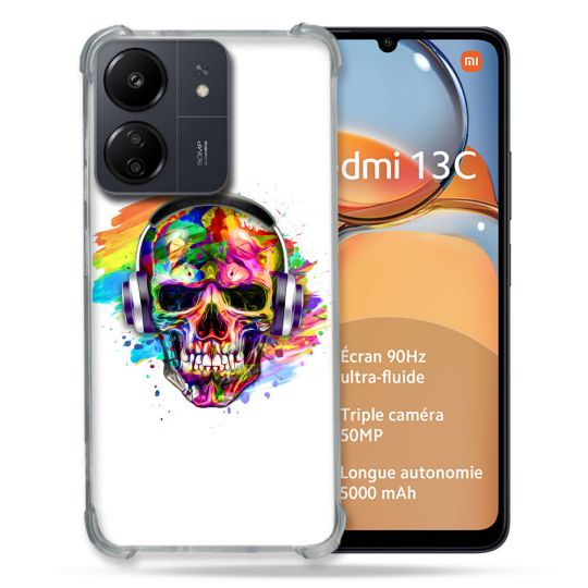 Coque Renforcé Pour Xiaomi Redmi 13C Tete de Mort Tag