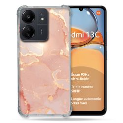 Coque Renforcé Pour Xiaomi Redmi 13C Texture Marbre Rose