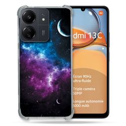 Coque Renforcé Pour Xiaomi Redmi 13C Univers Bleu Violet