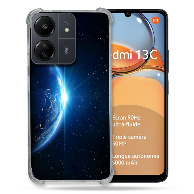 Coque Renforcé Pour Xiaomi Redmi 13C Univers Planete Terre
