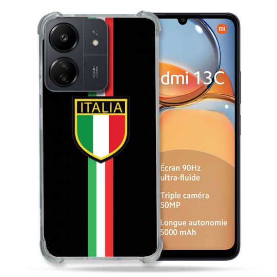 Coque Renforcé Pour Xiaomi Redmi 13C Voyage Italie 3 Noir