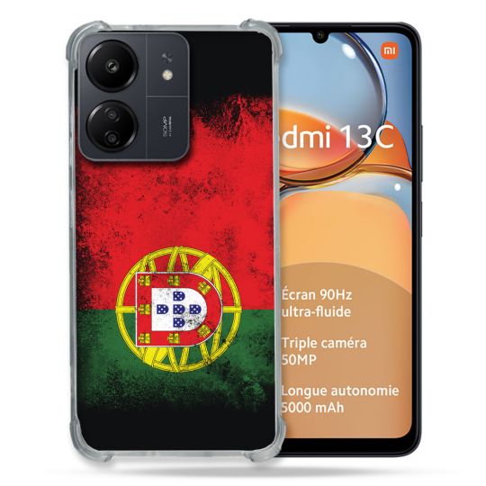 Coque Renforcé Pour Xiaomi Redmi 13C Voyage Portugal Drapeau