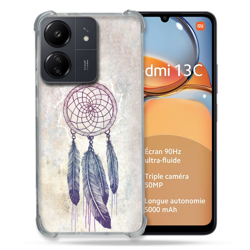 Coque Renforcé Pour Xiaomi Redmi 13C Zen Attrape Reve Blanc