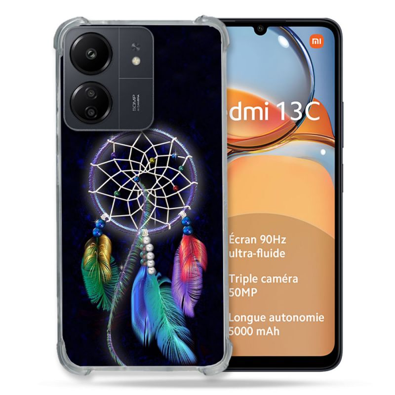 Coque Renforcé Pour Xiaomi Redmi 13C Zen Attrape Reve Multicolore