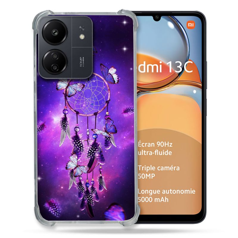 Coque Renforcé Pour Xiaomi Redmi 13C Zen Attrape Reve Papillon