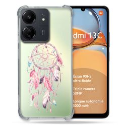 Coque Renforcé Transparente Pour Xiaomi Redmi 13C Attrape Reve Rose