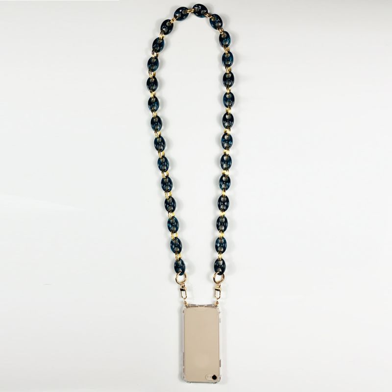 Coque Renforcé Transparente Pour Xiaomi Redmi 13C Lanière / Cordon Anneaux Bleu et Or