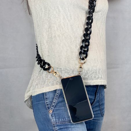 Coque Renforcé Transparente Pour Xiaomi Redmi 13C Lanière / Cordon Anneaux Noir