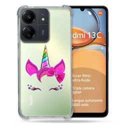 Coque Renforcé Transparente Pour Xiaomi Redmi 13C Licorne Paillette