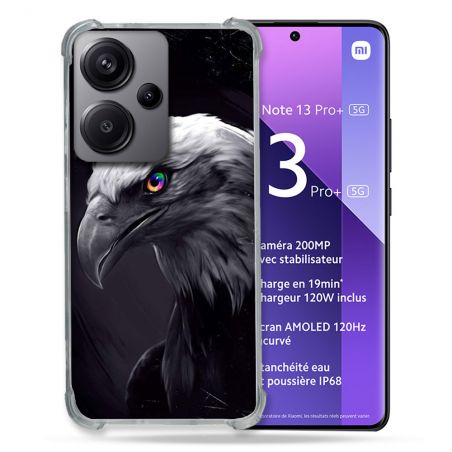 Coque Renforcé Pour Xiaomi Redmi Note 13 Pro Plus 5G Animal Aigle Royal Noir