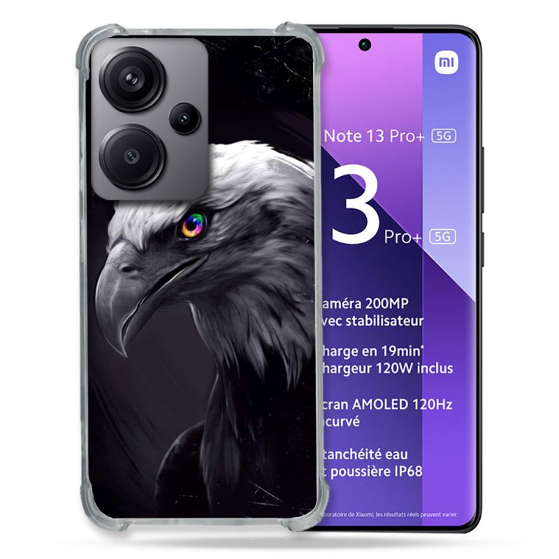 Coque Renforcé Pour Xiaomi Redmi Note 13 Pro Plus 5G Animal Aigle Royal Noir