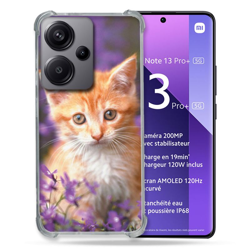 Coque Renforcé Pour Xiaomi Redmi Note 13 Pro Plus 5G Animal Chat Violet