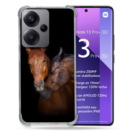 Coque Renforcé Pour Xiaomi Redmi Note 13 Pro Plus 5G Animal Cheval Marron