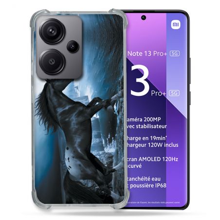 Coque Renforcé Pour Xiaomi Redmi Note 13 Pro Plus 5G Animal Cheval Noir
