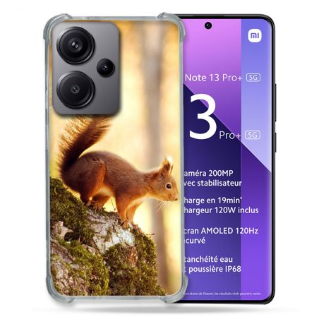 Coque Renforcé Pour Xiaomi Redmi Note 13 Pro Plus 5G Animal Ecureuil Bois
