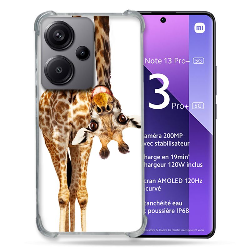 Coque Renforcé Pour Xiaomi Redmi Note 13 Pro Plus 5G Animal Girafe Blanche