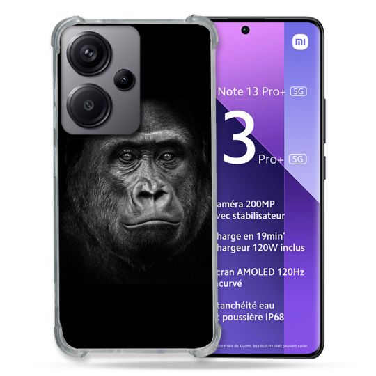 Coque Renforcé Pour Xiaomi Redmi Note 13 Pro Plus 5G Animal Gorille Noir