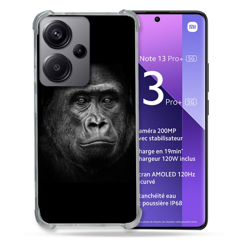 Coque Renforcé Pour Xiaomi Redmi Note 13 Pro Plus 5G Animal Gorille Noir